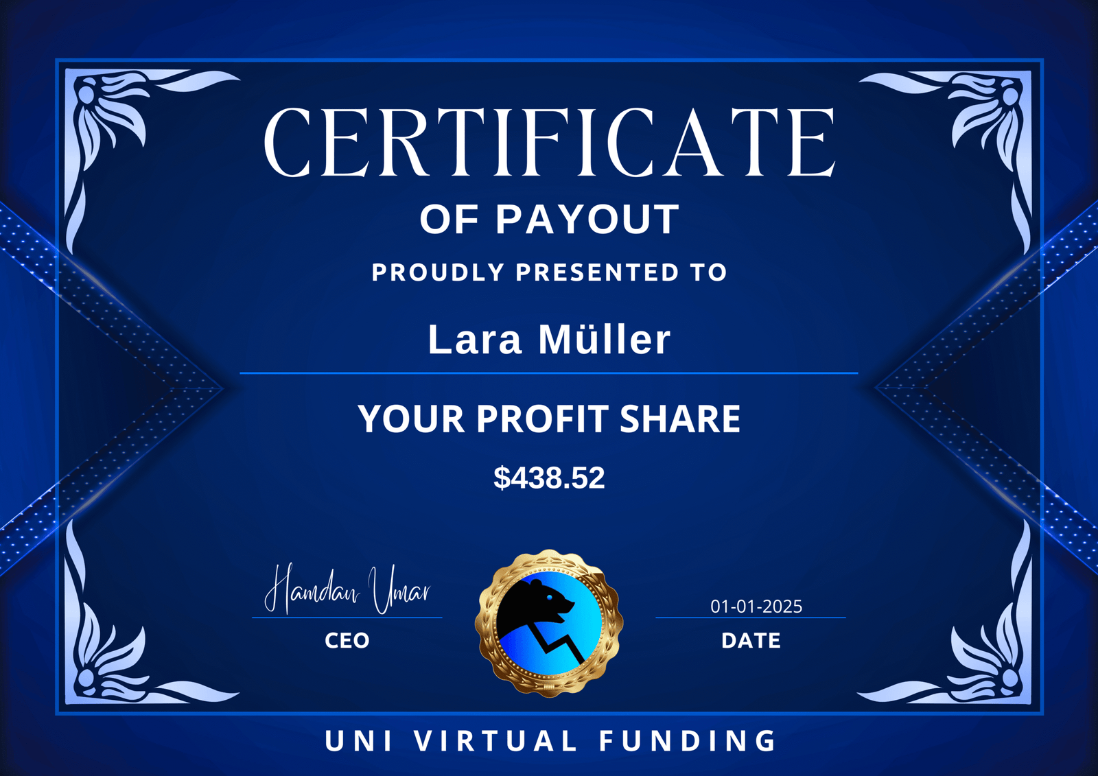 Lara Muller Certificate