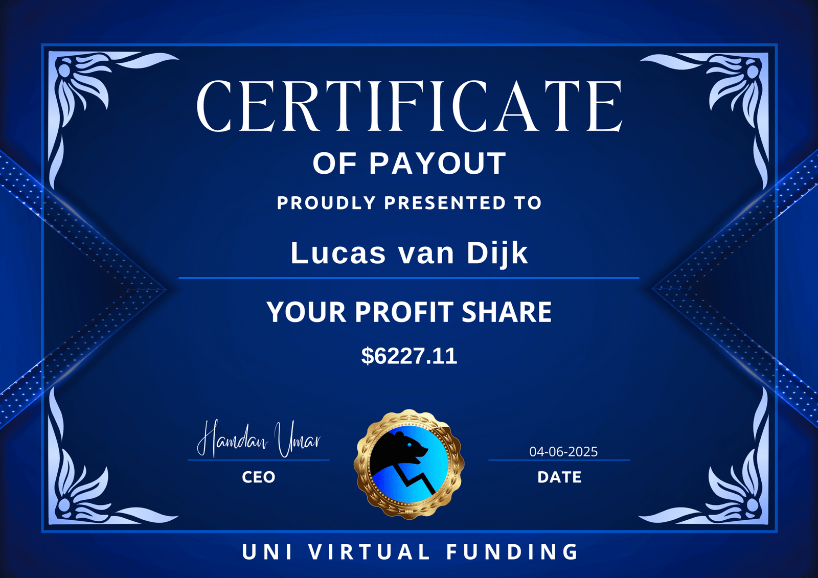 Lucas van Dijk Certificate